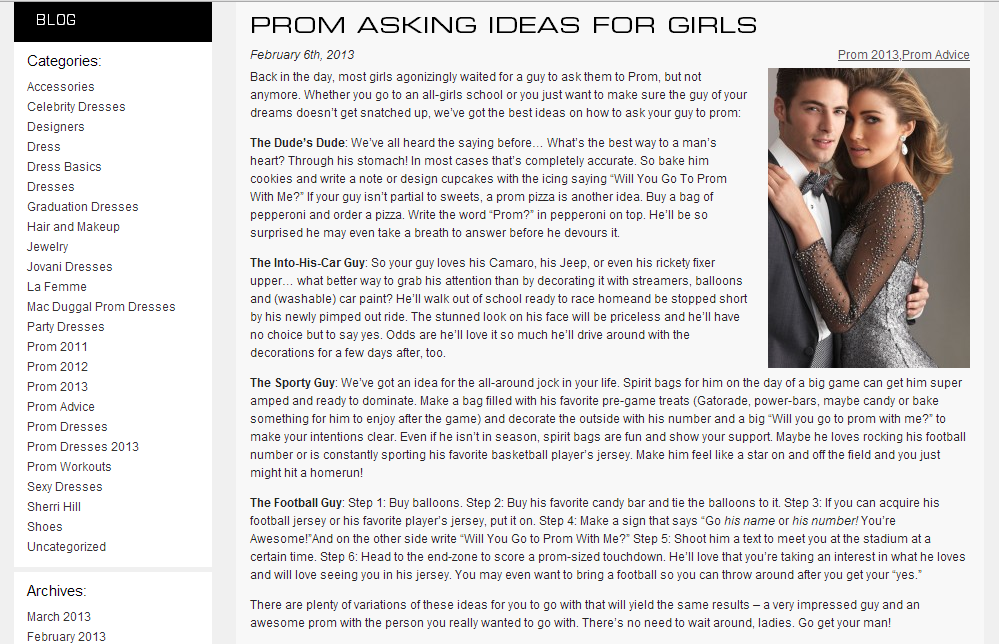 Prom Asking Ideas for Girls