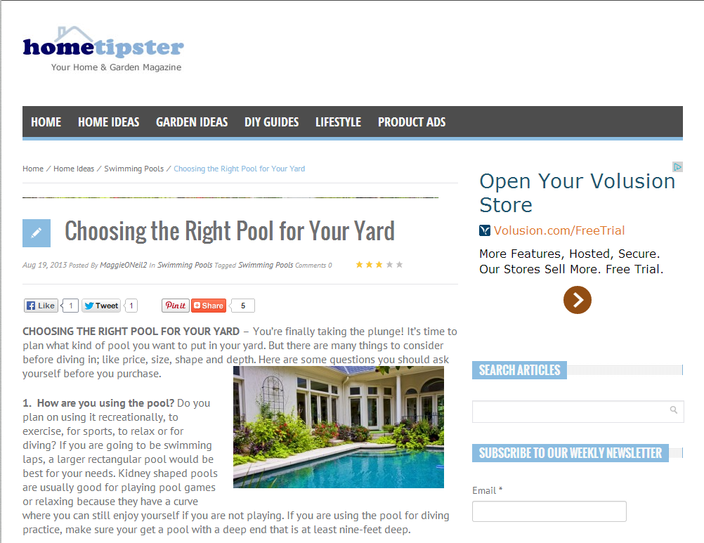 Choosing the Right Pool for Your Yard, HomeTipster