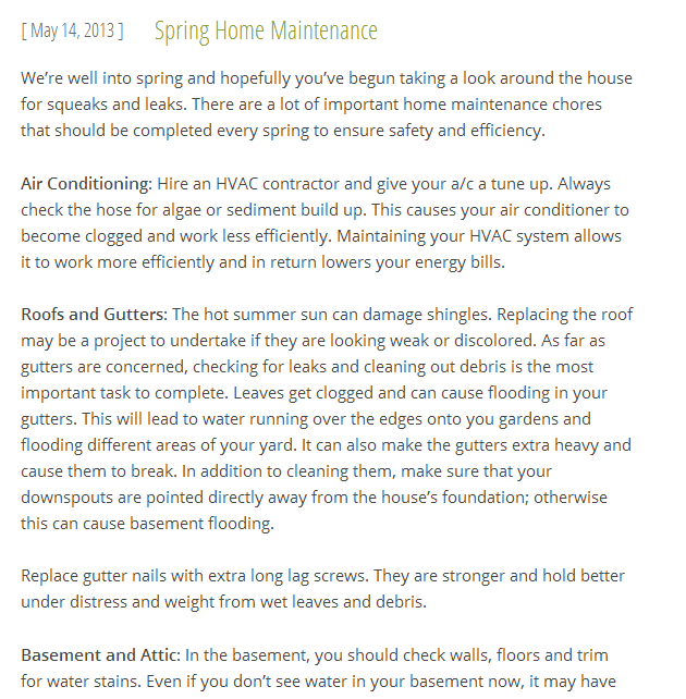 Spring Home Maintenance 1